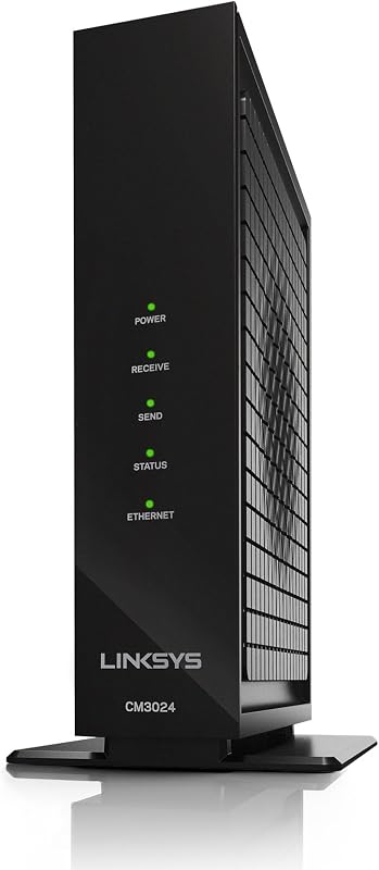 Módem por cable Linksys CM3024 de alta velocidad DOCSIS 3.0 24x8, certificado para Comcast/Xfinity, Time Warner, Cox y Charter (solo módem, sin funcionalidad Wifi)