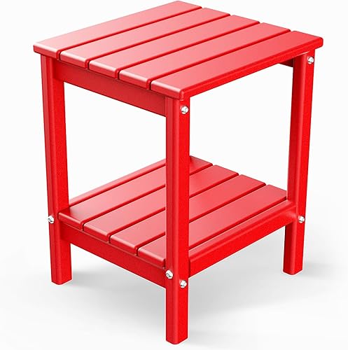 Miniatura 24 de GREENVINES Adirondack - Mesa lateral para exteriores, 14 x 13 pulgadas, plástico HDPE, para todo tipo de clima, ártico, mesas auxiliares exteriores