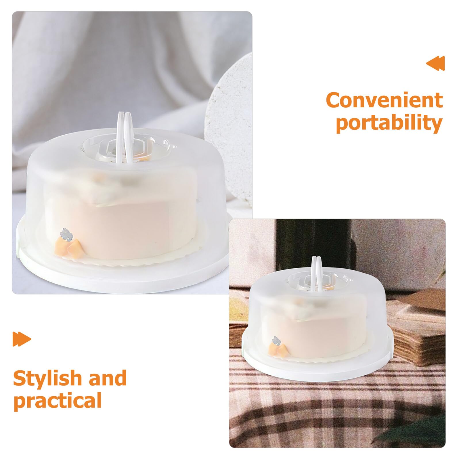 Ipetboom Scatola per Torta con Coperchio Trasparente Maniglie 10" in Pp 2pezzi per Picnic e Conservazione Dolci