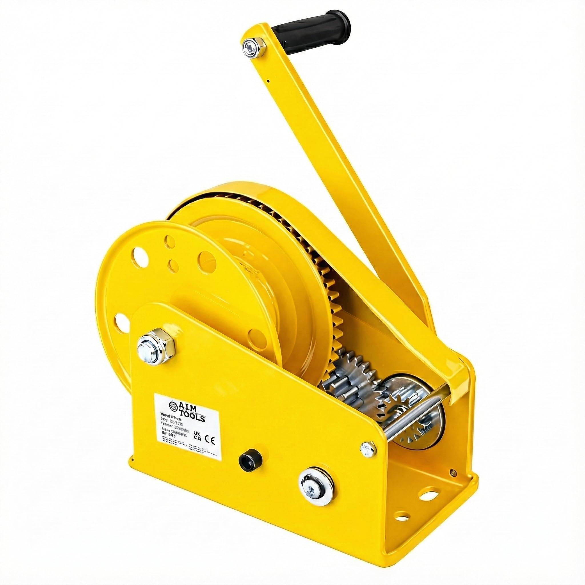 AIM Tools Treuil Manuel 2600 lbs 1180 kg Treuil à Manivelle à Cliquet Manuel avec Frein Automatique, pour Voiture Bateau Camion Traction et Levage 325638