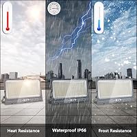 loyal 600W LED Reflektor, 60000 Lumen, 6000K Hideg Fehér, IP66 Vízálló Kültéri Világítás, Alumínium Házas Fényvető Kerthez, Építkezéshez, Ip 4