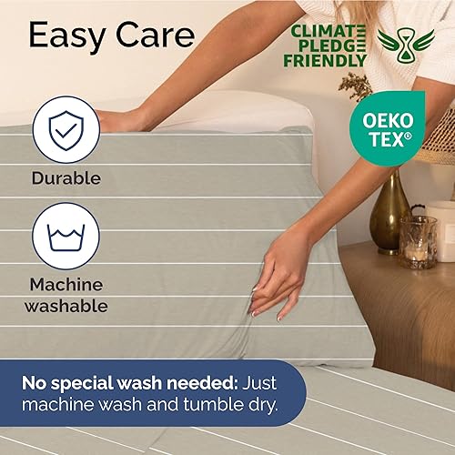 Vista 1405 de Juego de sábanas de 4 piezas tamaño king, extrasuaves, transpirables y refrescantes con esquinas profundas, sábanas de fácil ajuste y sin arrugas