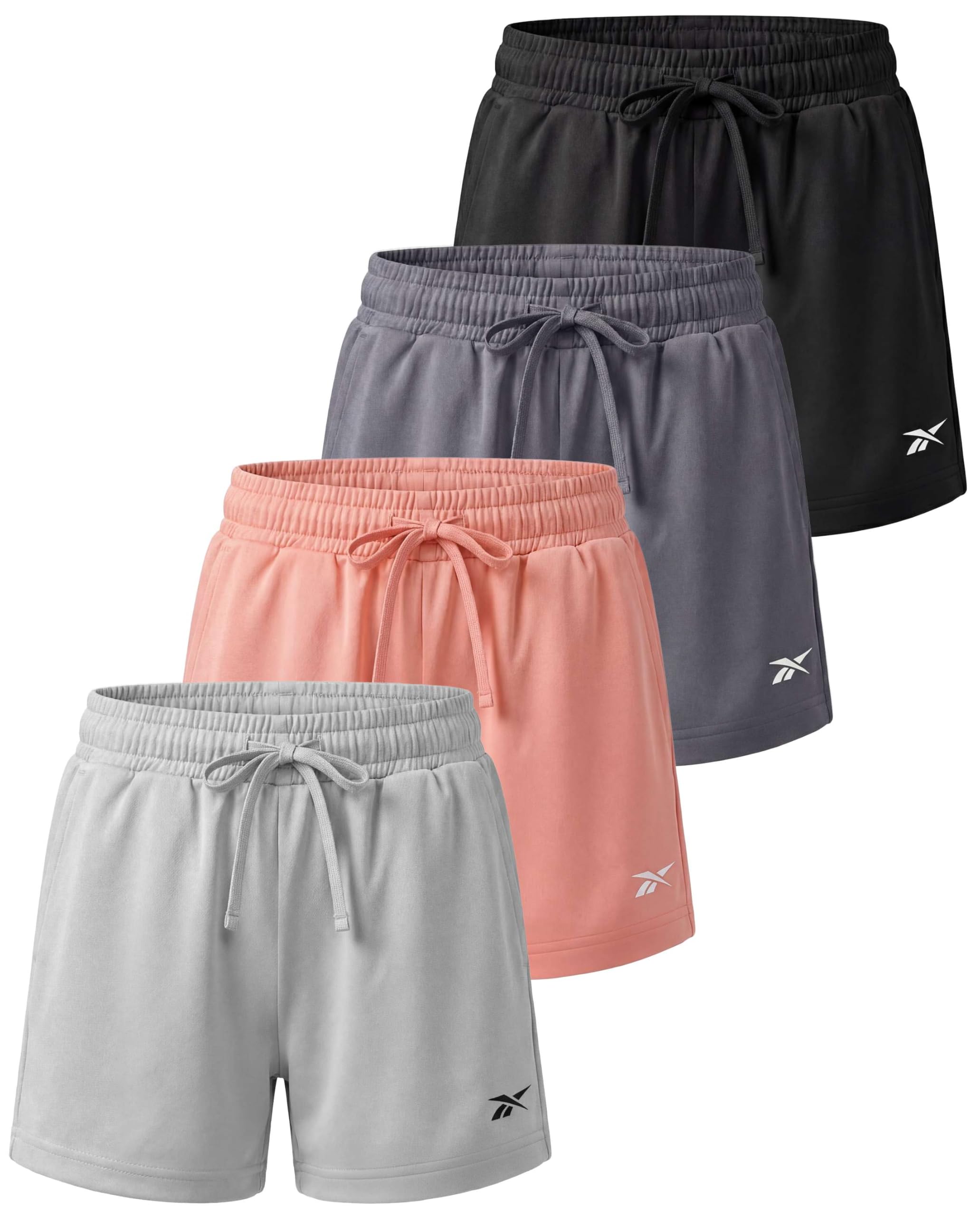 Reebok 4 Pack: Girls’ Dry Fit Athletic Shorts – Volleyball Basketball Soccer Running Sports Shorts Kids Teens Youth (6–16) — view 9