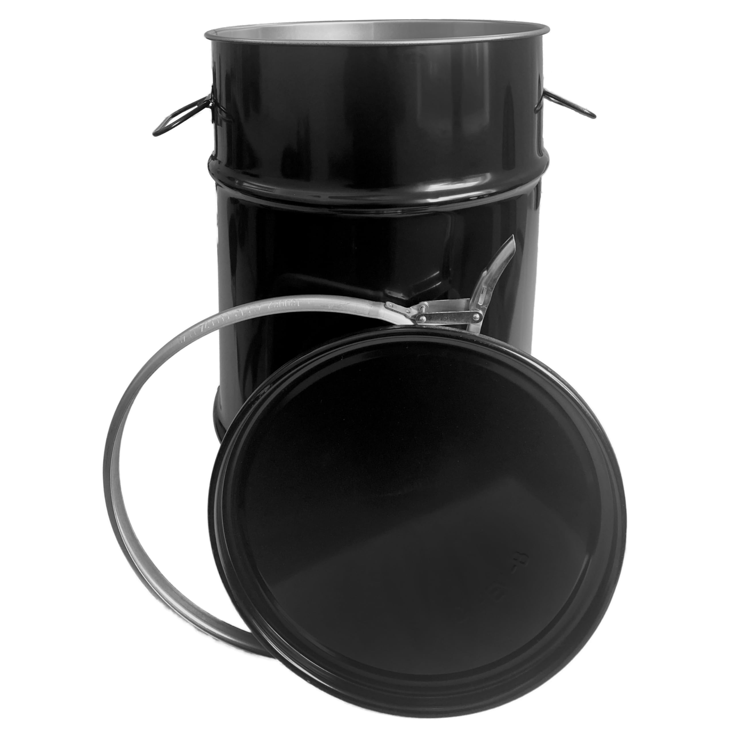 plasteo Hobbock Récipient de 60 l - Noir profond - Homologation UN - Fabriqué en DE, stockage, transport et stockage - Robuste - Stable - Verrouillage hermétique