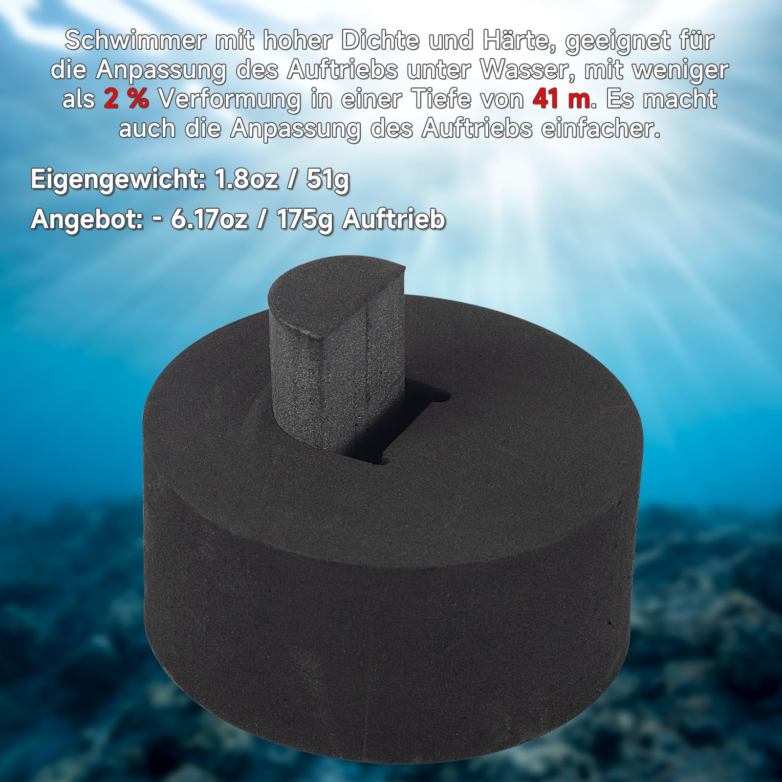 MINIFOCUS 4Pcs Unterwasserkamera Auftrieb Float Kits, Auftrieb vorgesehen 175g*4, Durchmesser 3.15", Dicke 1.5", Aquatic Arm Float Kit für Seafrogs/nitescuba/Starbea schwimmende Arme Tauchen Tablett
