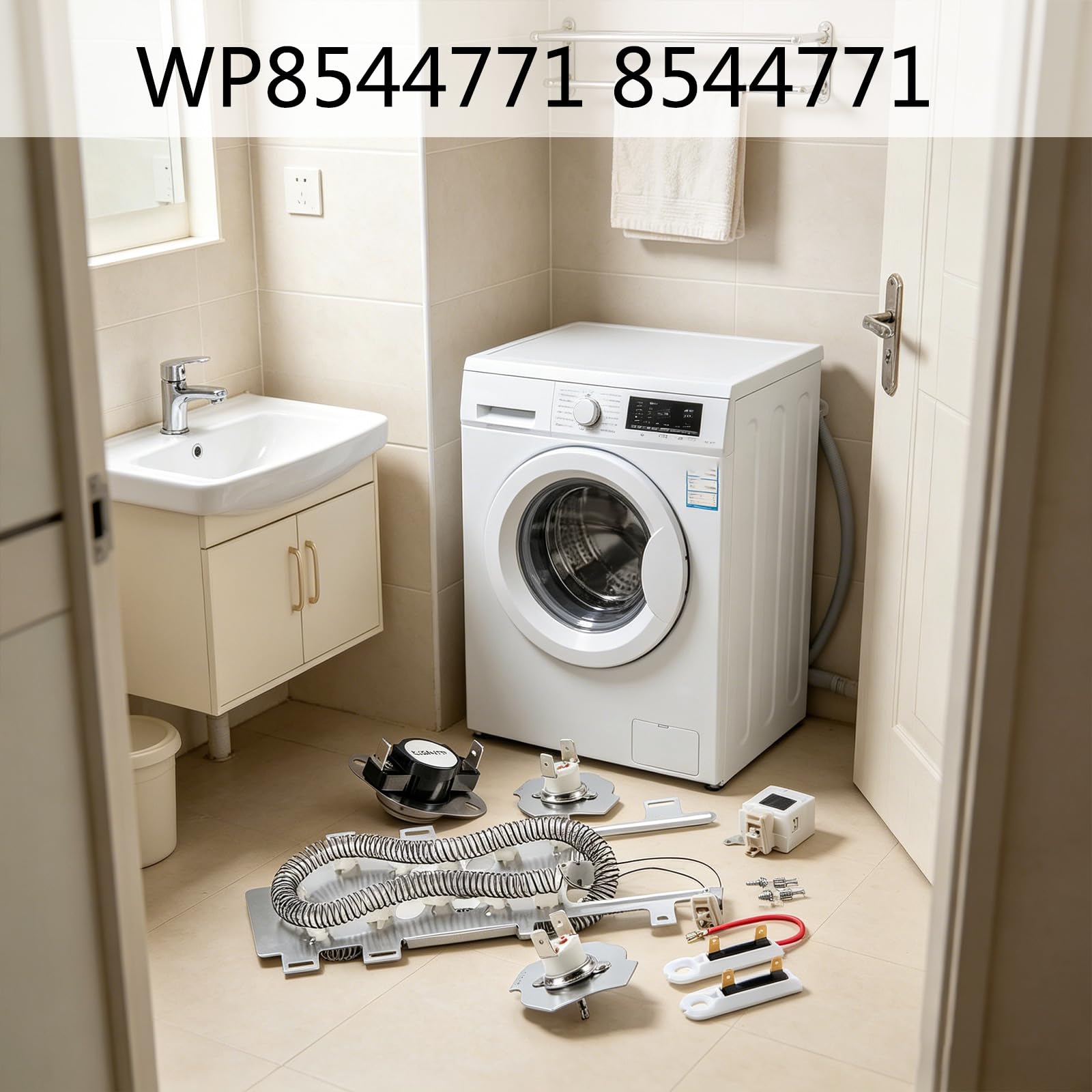 Conjunto de componentes de calefacción de Secadora WP8544771, Conjunto de reparación, componente de reparación de electrodomésticos para Varios Juegos de Placas de secadoras