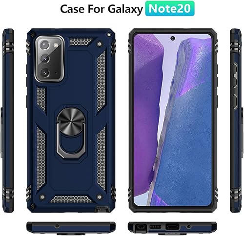 Miniatura 2 de Note 20 - Funda para Samsung Galaxy Note 20, con anillo de soporte, soporte ajustable, grado militar, protección resistente, a prueba de golpes,