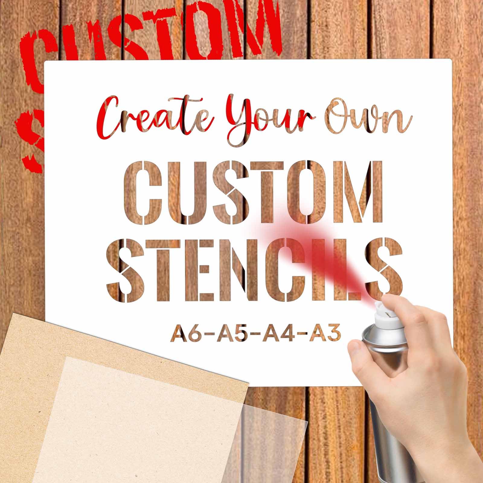 AIFLM Custom Stencils - Personalized Reusable Text Stencils for Multi-Use Lettering, Plastic, Metal, Wood Painting