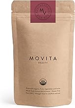 Movita Beauty – Promotes Healthy Hair, Skin & Nails with Biotin & Choline –Fermented Whole Foods, Organic, Vegan, Gluten-Free, Non-GMO – 30-Day Supply (Eco-Friendly Pouch)