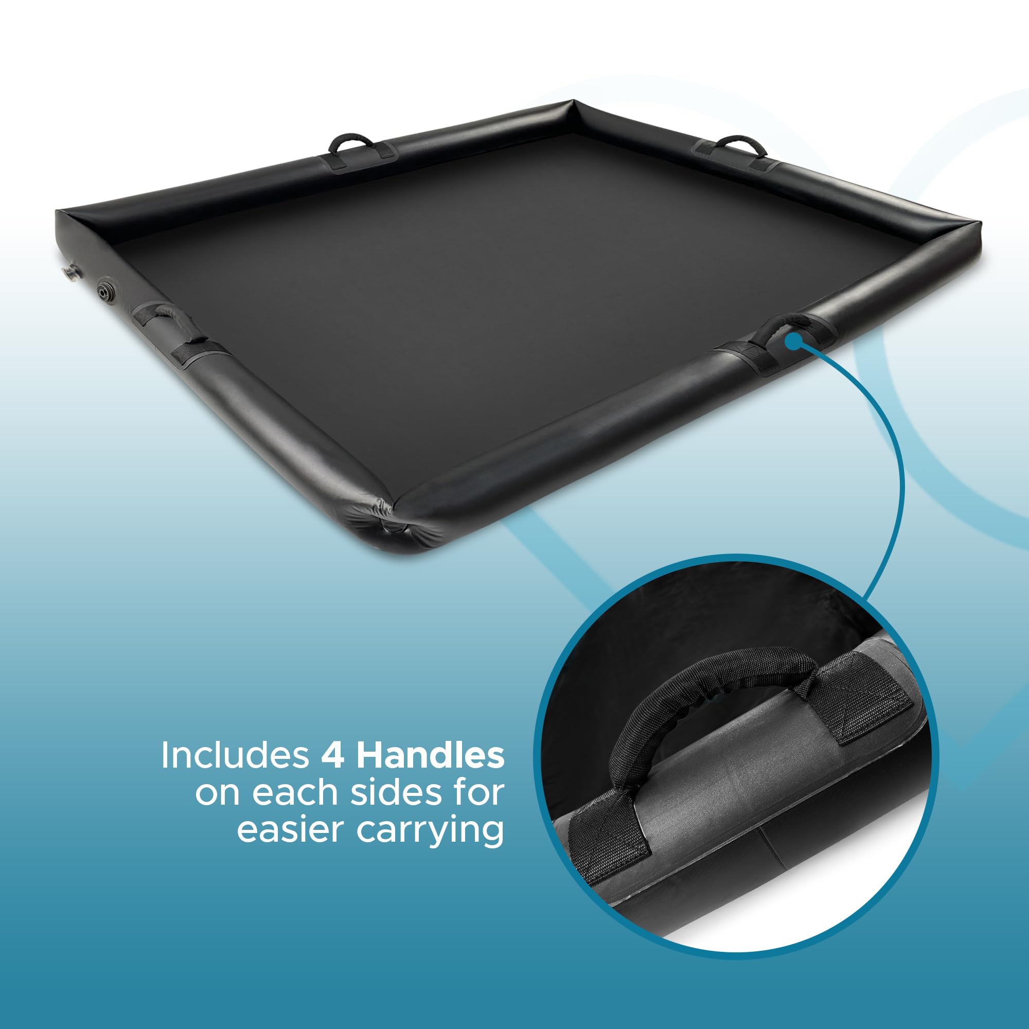 Lenzuolo gonfiabile per massaggi | Foglio impermeabile autogonfiante in PVC con lati | Durevole, facile da pulire | 200 x 150 x 15 cm