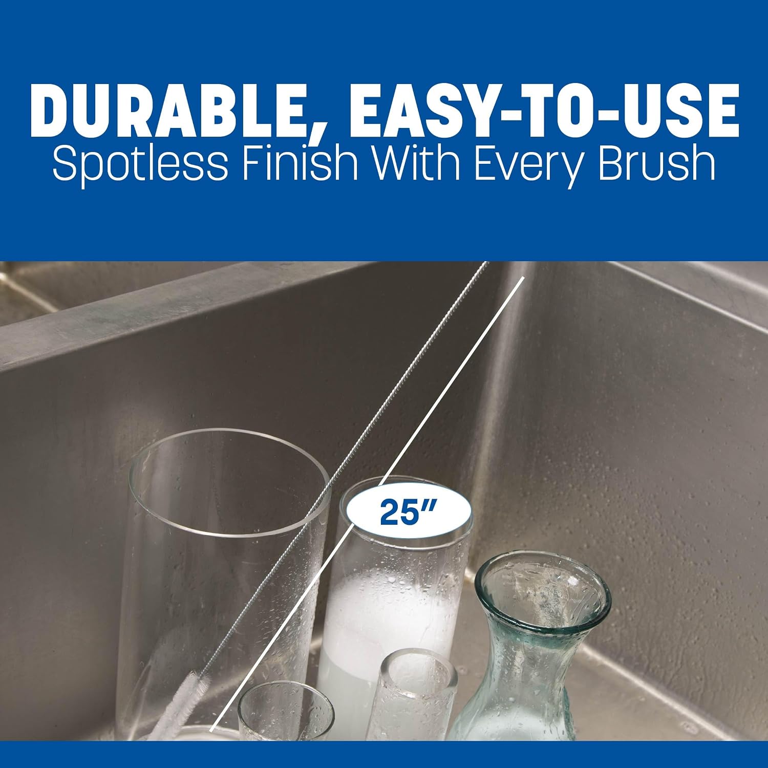 SPARTA 4067300 Plastic Handle Brush, Urn Brush With Polyester Bristles, 25 Inches, White image 4