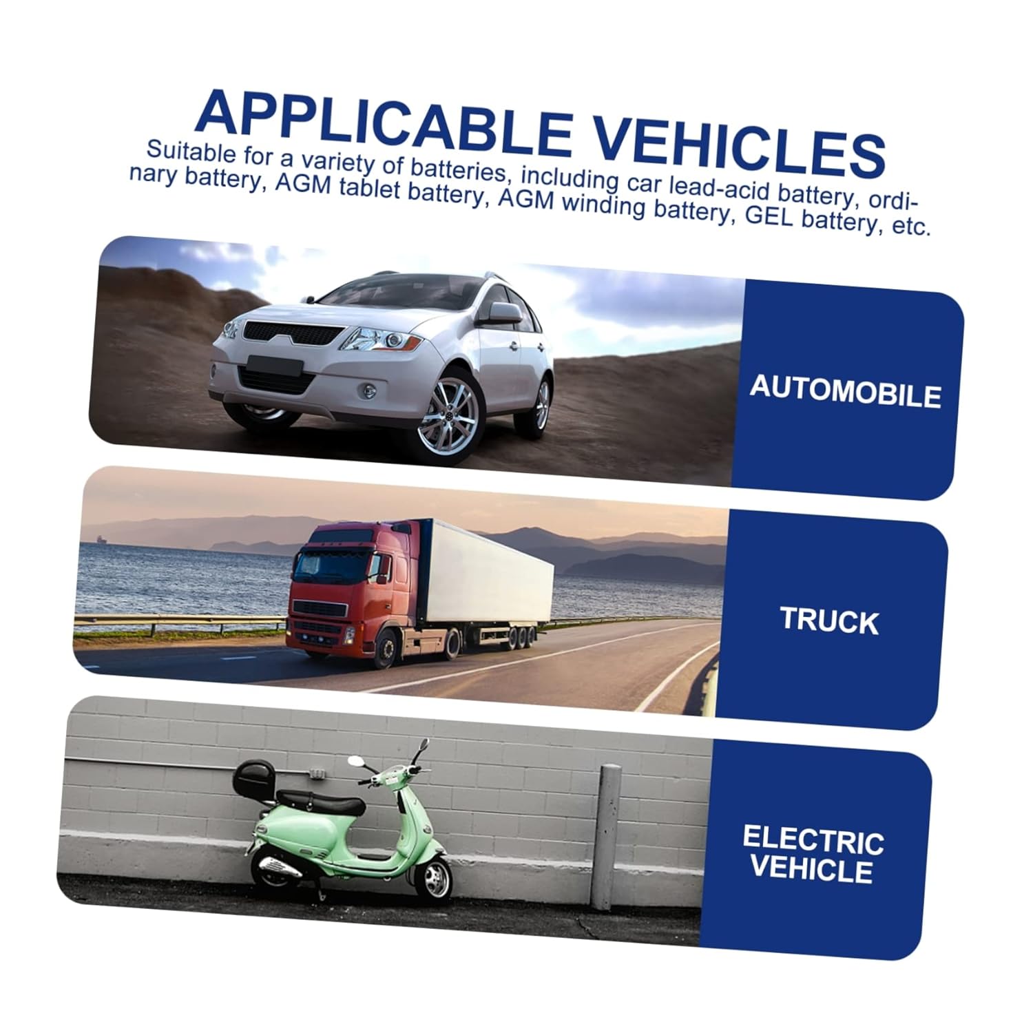 OUNONA Car Battery Tester and Charger Automotive Battery Checker Screen Multilingual