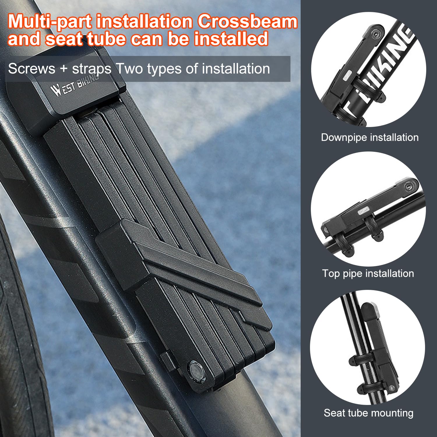 Candado Plegable 80 cm 6 Nudos Antirrobo, para Bicicleta, Motocicleta, Patinete Eléctrico