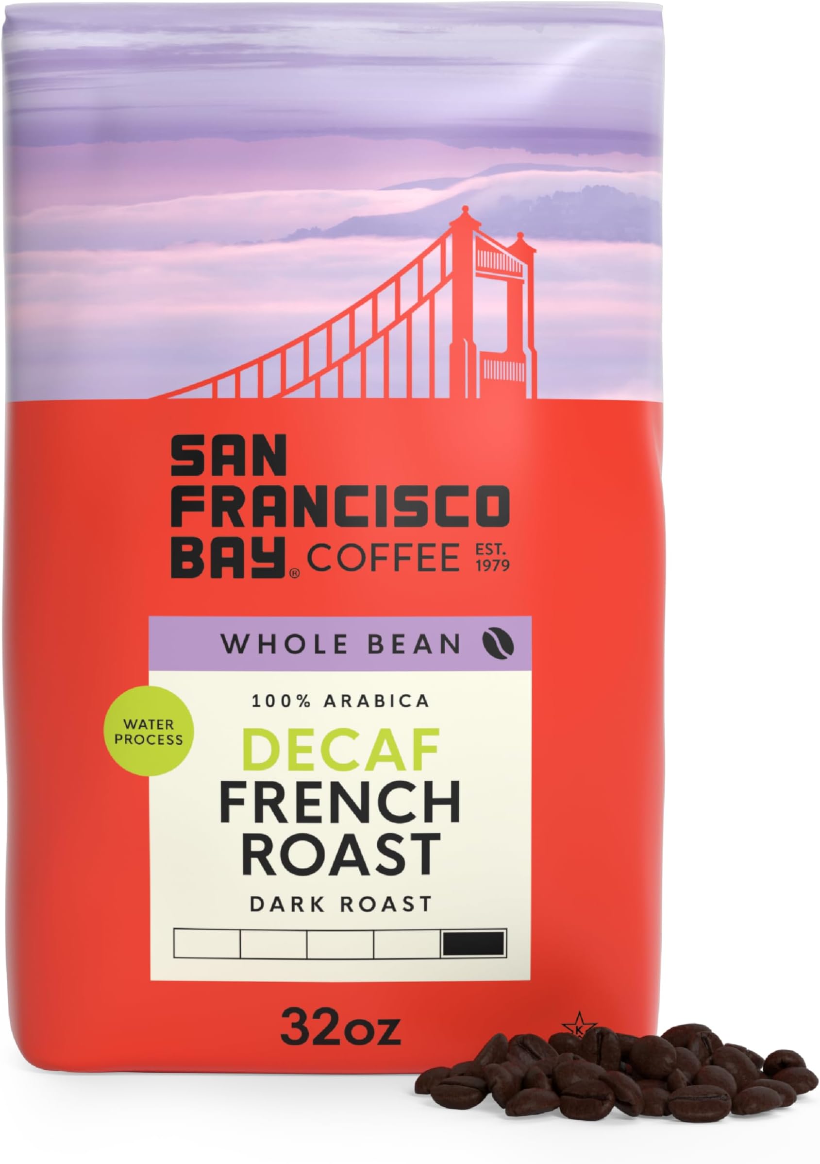 Coffee - Decaf Dark Roast Whole Bean Coffee - Decaf French Roast (2 lb bag) - Swiss Water Processed