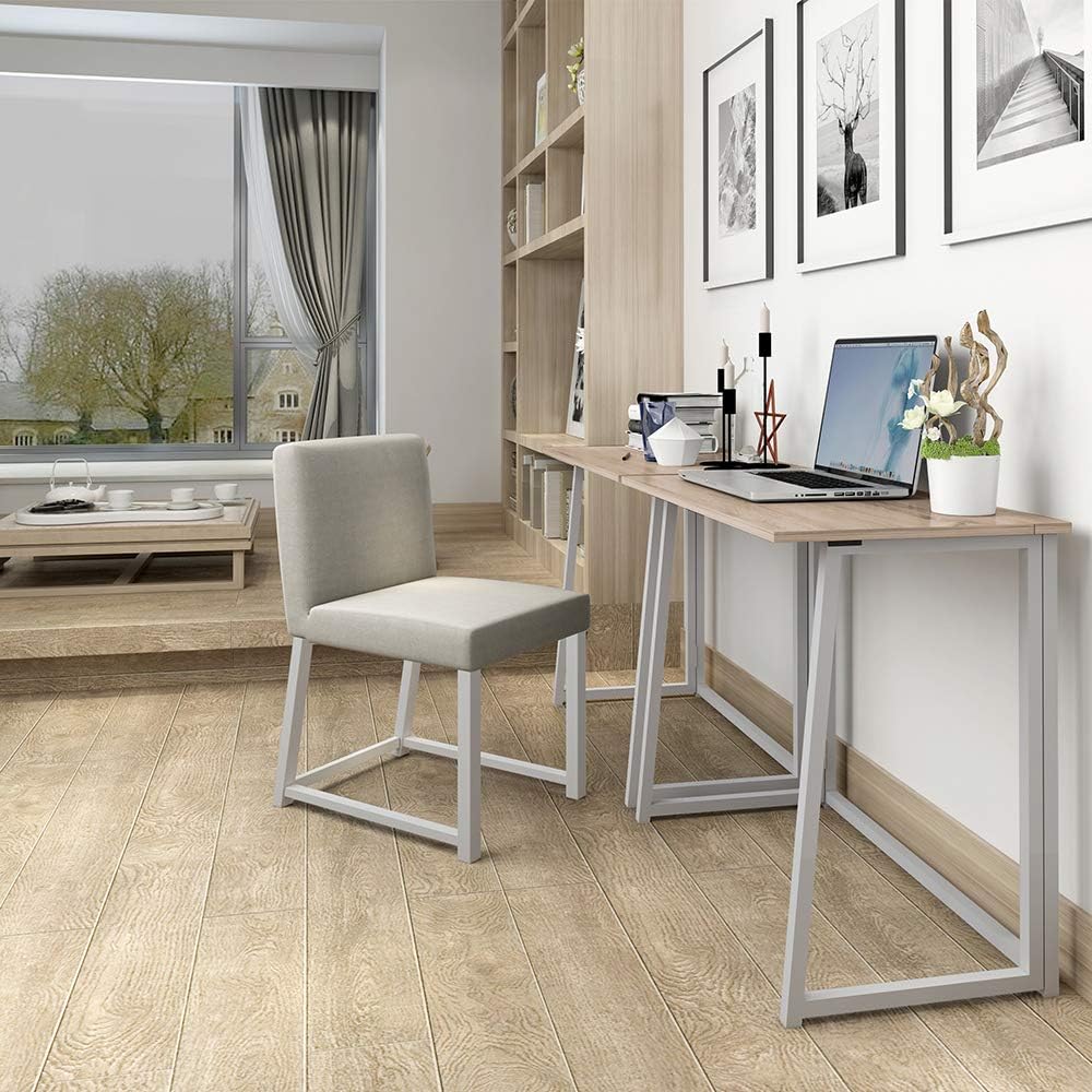 THKKY No-Assembly Folding Desk, 31.5" Small Computer Desk Home Office Desk Foldable Table Study Writing Desk Workstation for Small Space Offices (White)