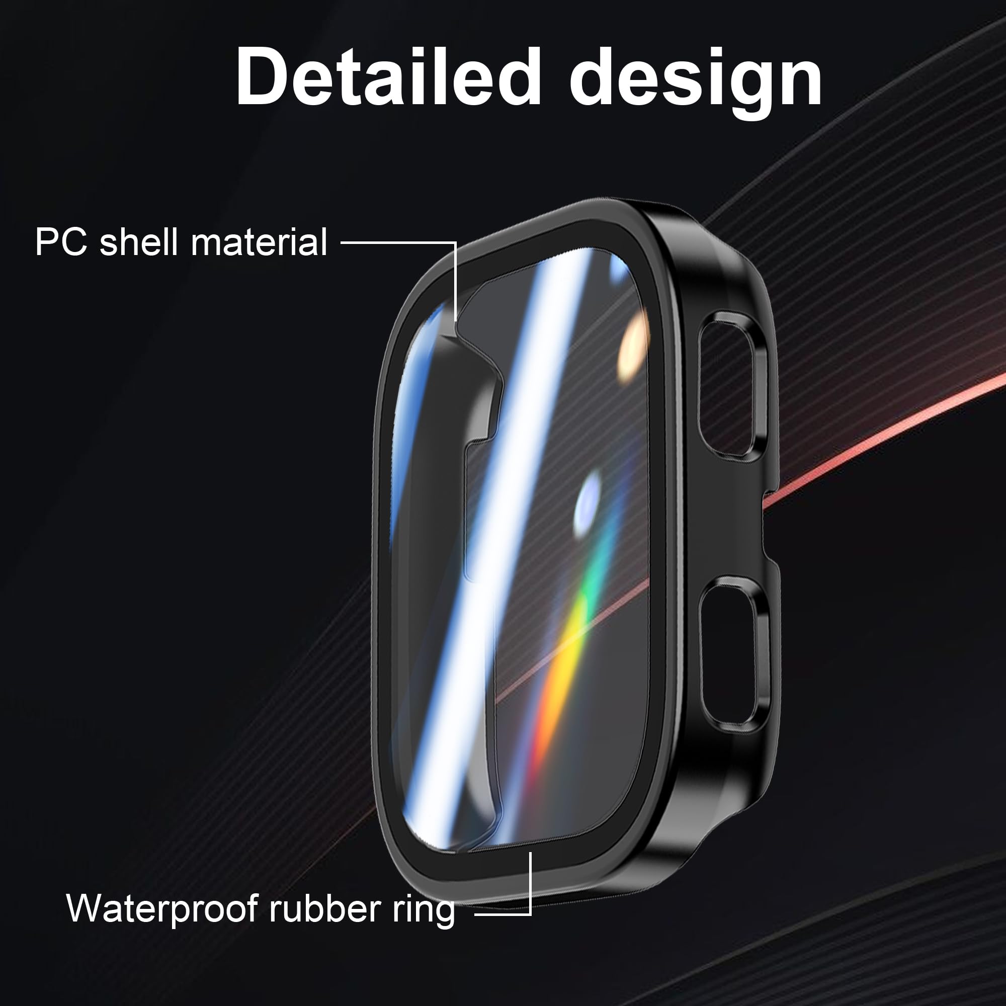 Lot De 2 Coques Protectrices Pour Amazfit Bip 6 - Avec Verre Trempé Intégré, Noir + Transparent