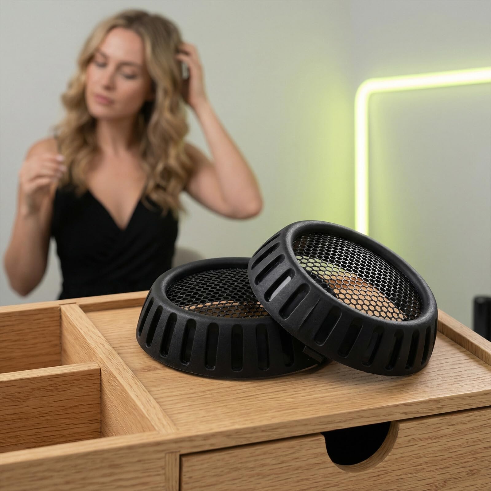 Housoutil Set 3 Pezzi Copertura Posteriore Asciugacapelli in Rete Nera in Nylon Resistente, Ricambio per Uso Professionale in Salone e Viaggi
