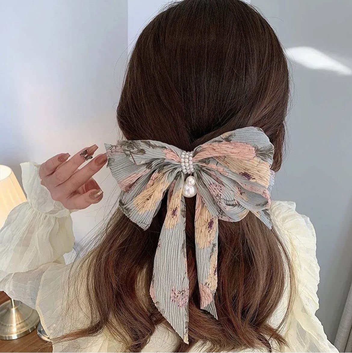 See full amazon price history chart for Radhya Accessories Floral Tail Barrette Bow Clips for women, girls Back Clip Fabric Bow Clip (1 pc) (blue) Radhya Accessories Floral Tail Barrette Bow Clips for women, girls Back Clip Fabric Bow Clip (1 pc) (blue) (B0BK4MGVXG) Amazon Price History, Amazon Price Tracker