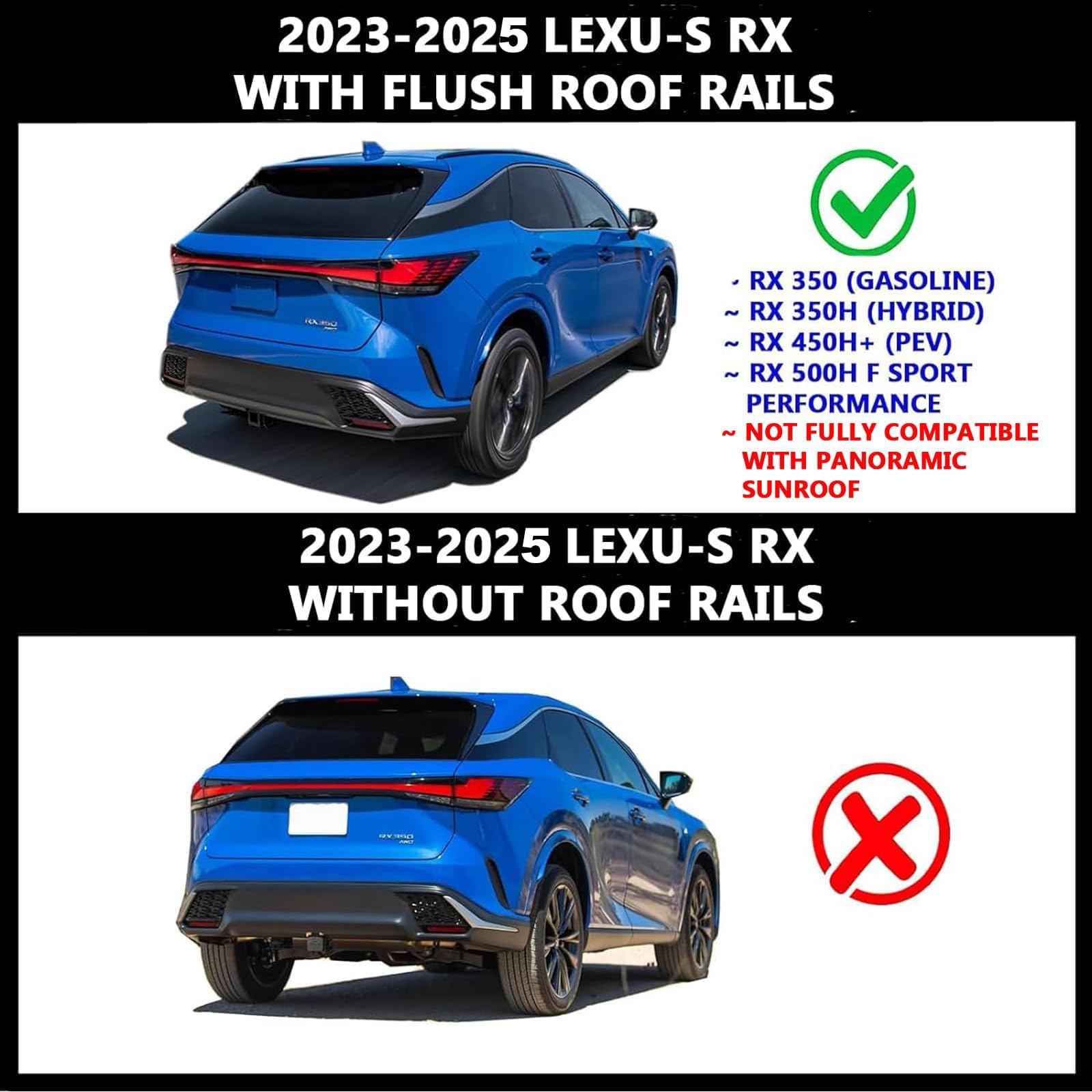 Amazon | ROKIOTOEX ルーフラッククロスバー 2023 2024 Lexus RX 350 