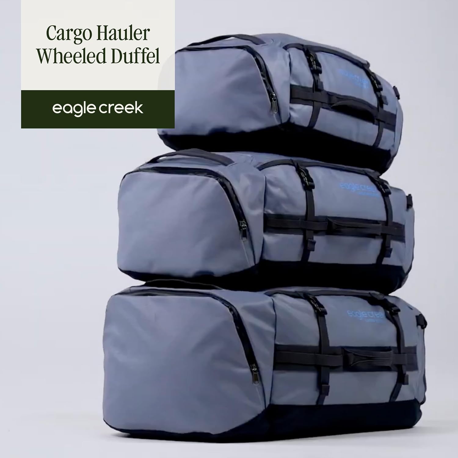 Eagle Creek Cargo Hauler Wheeled Duffel - Durable Duffel Bag for Travel - Easy Access Compartment - Deployable Backpack Straps - Lockable Zipper Opening - Glacier Blue - 110L - Image 7