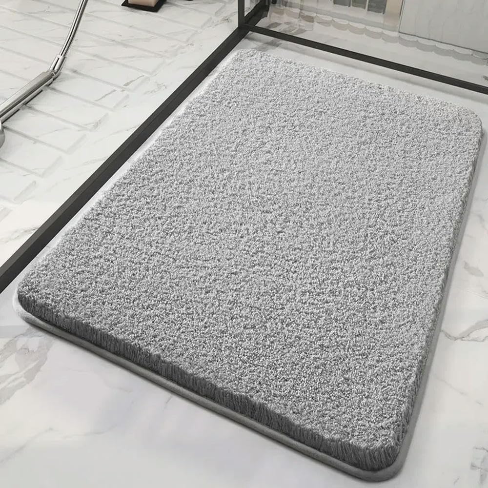 Tappeto da bagno in cotone felpato spesso, morbido, assorbente, ad asciugatura rapida, antiscivolo, per casa, tappeto da bagno di lusso, decorazione per il bagno, lavabile in lavatrice