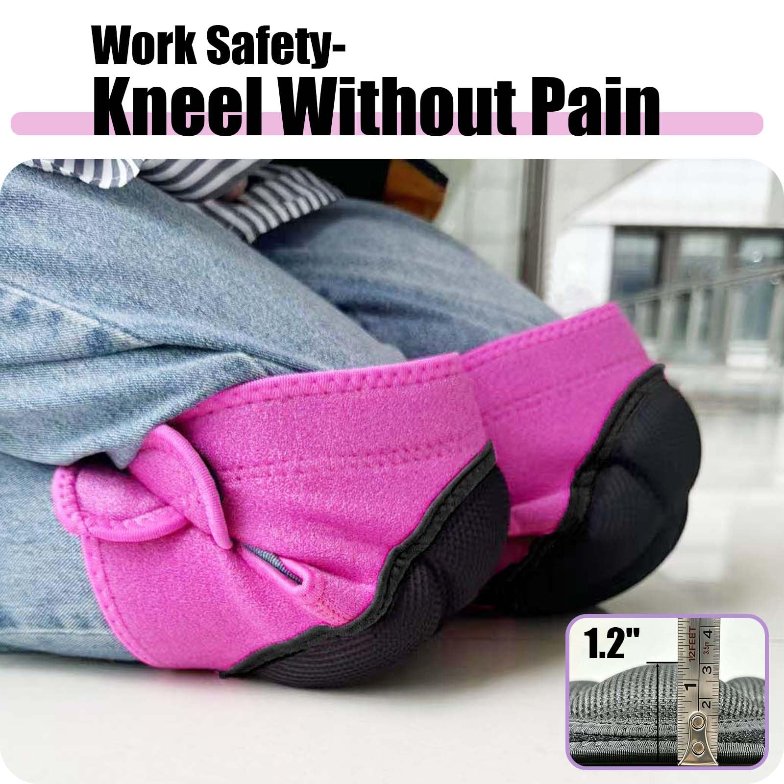 Rodilleras para mujer para limpiar suelos de casa, protector de rodilla de espuma EVA ajustable para jardinería, fregar el suelo, correas de prevención de colisiones en las rodilleras para patio,