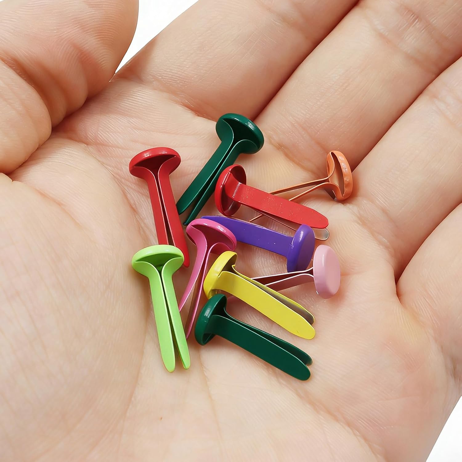 Bonsicoky Paper Fasteners, Multi Color, 8x17mm, 100pcs