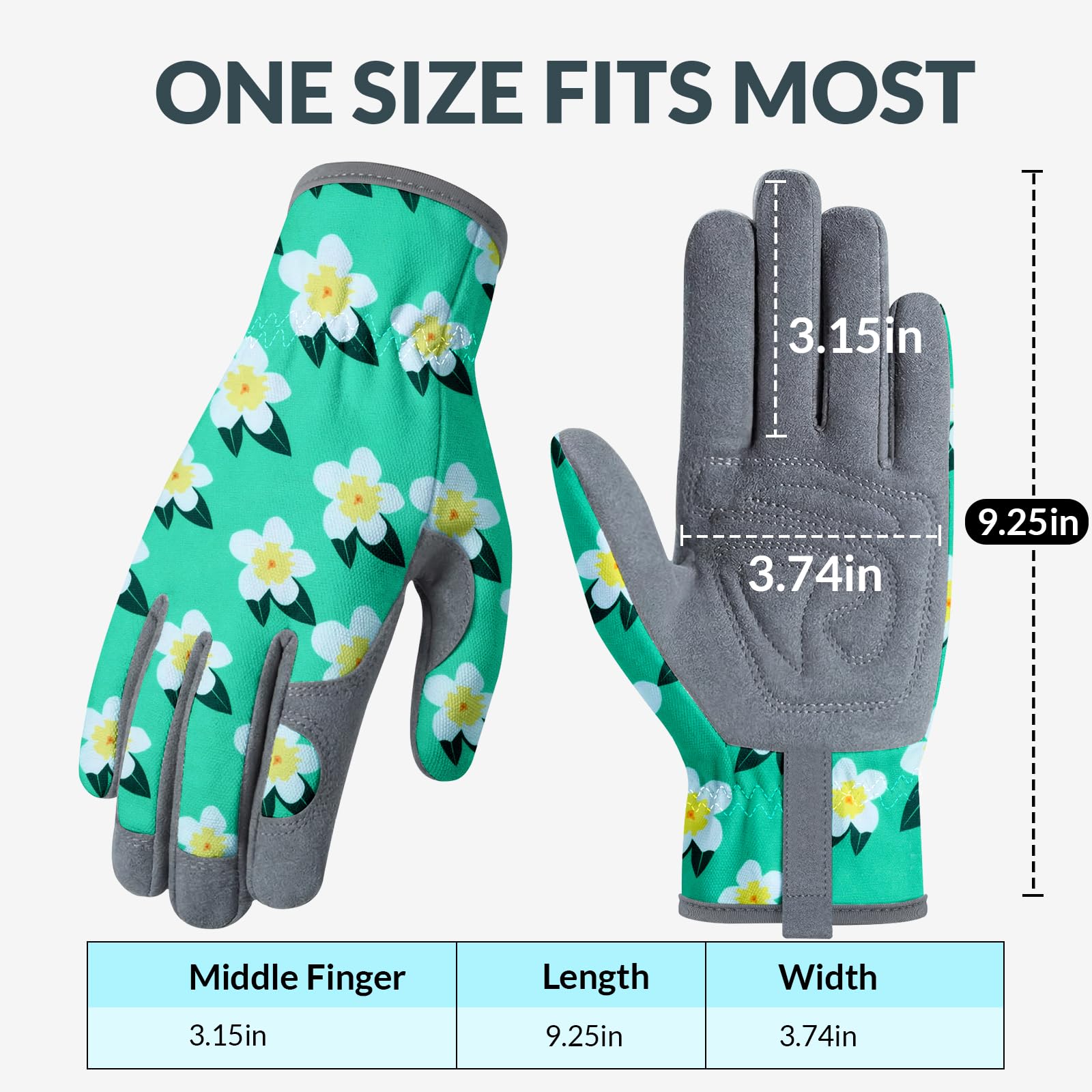 Baidast Guantes de jardinería para mujer, guantes de trabajo de cuero transpirable con gamuza de piel de ciervo, guantes a prueba de espinas para Yark/Garden