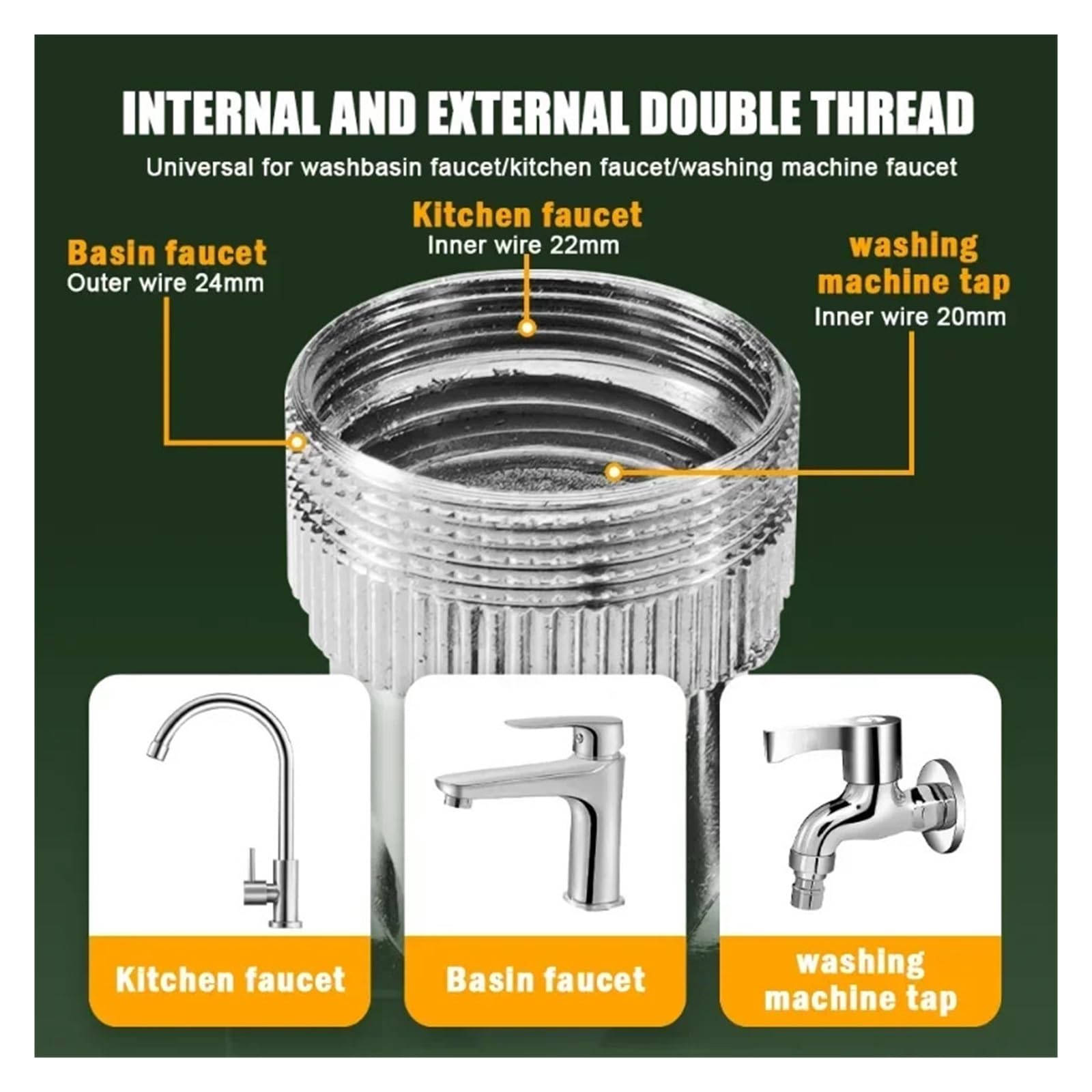 Grifo De Cobre Metálico Con Rotación 1440 °, Extensor Aireador, Brazo Robótico Giratorio, Boquilla Extensión, Pulverizador Agua For Ahorro Cocina Bien Hecho(Dual Modes Black)