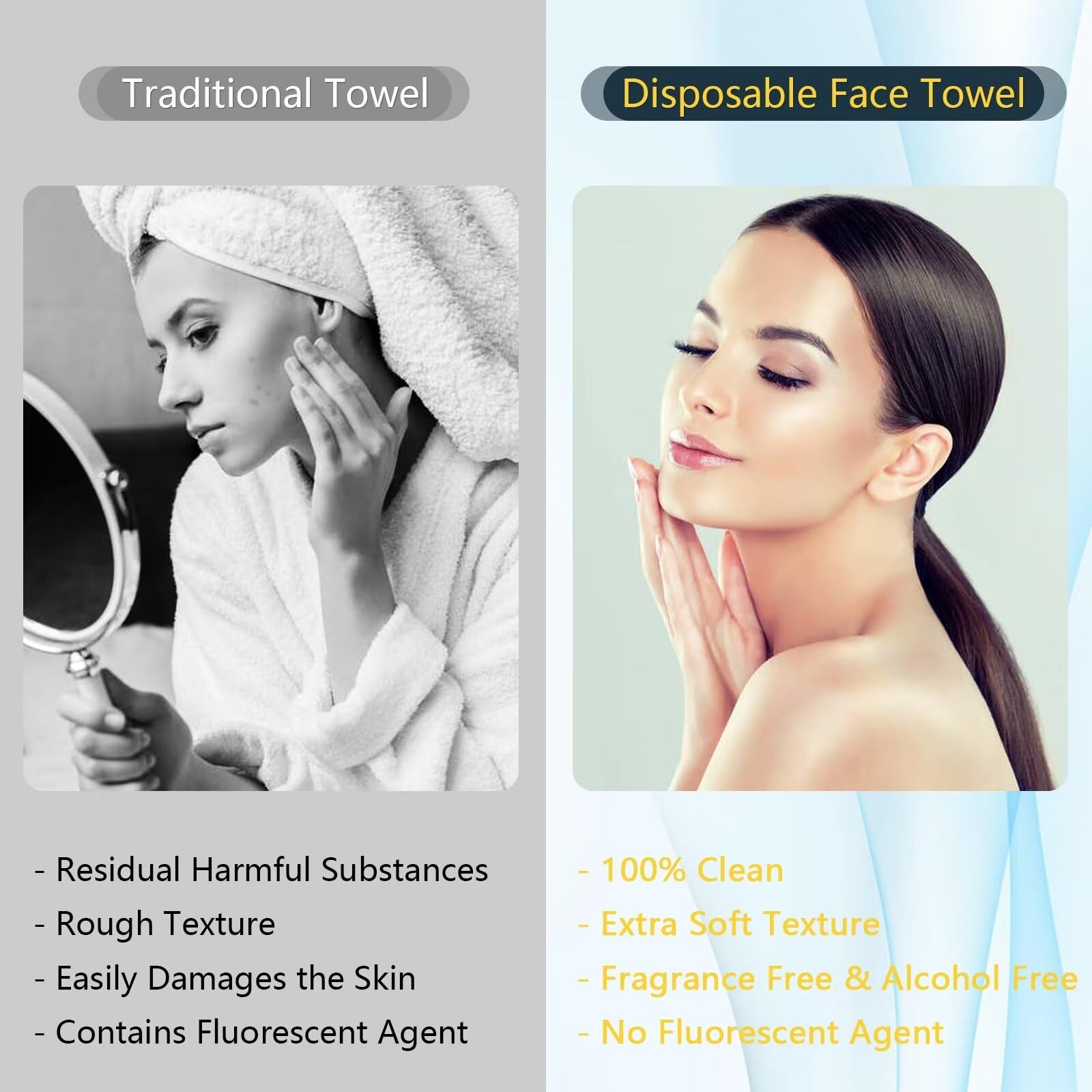FCAEON Disposable Tower Tablets 23x19cm 500 PCS Bulk Packing Expandable Facial Cleansing Coin Towel Washcloth Personal Care Travelling Size with 4 Distributors (Blue) - Image 4