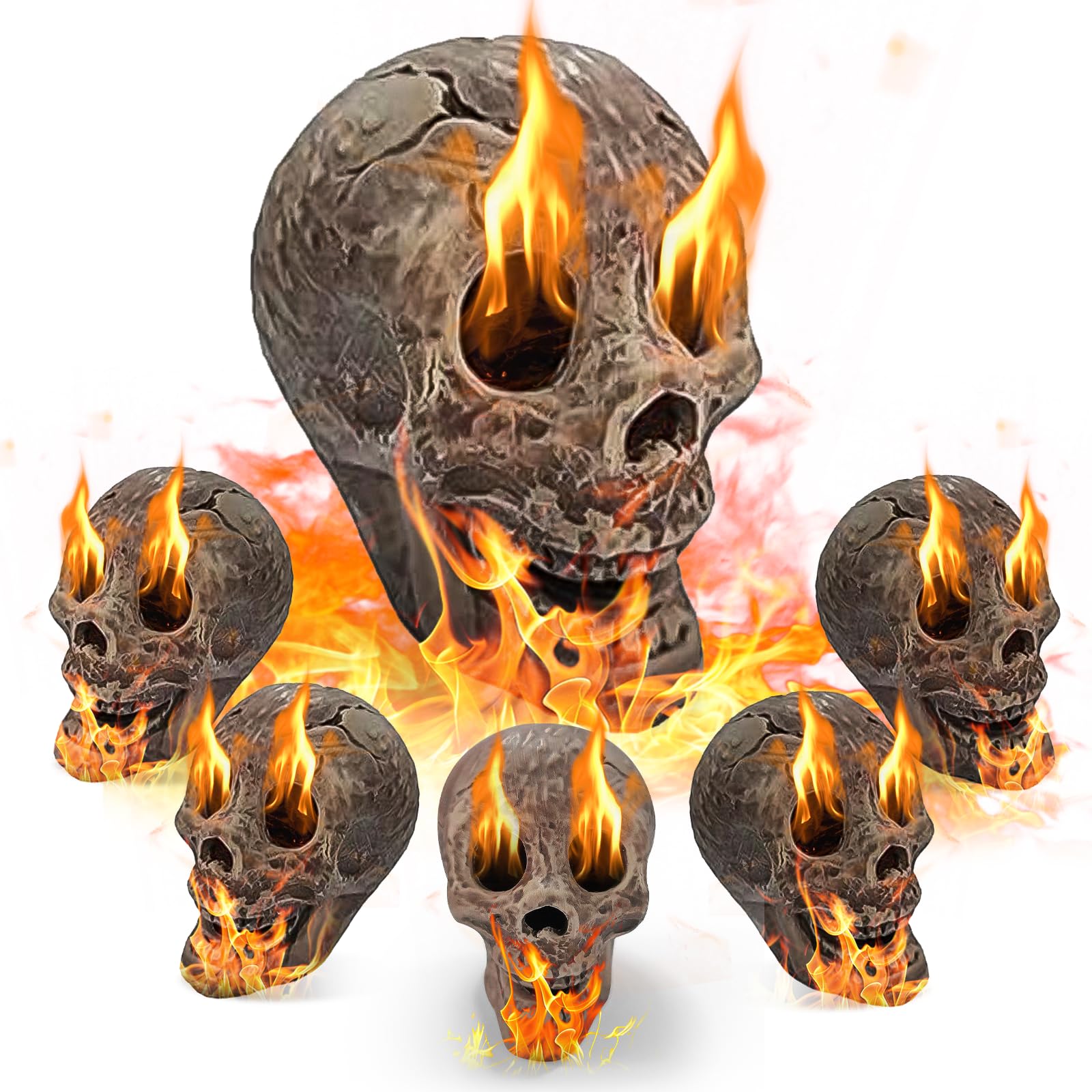 Amazon.com: FANFX Ceramic Human Skull Fire Log Fireproof Skull
