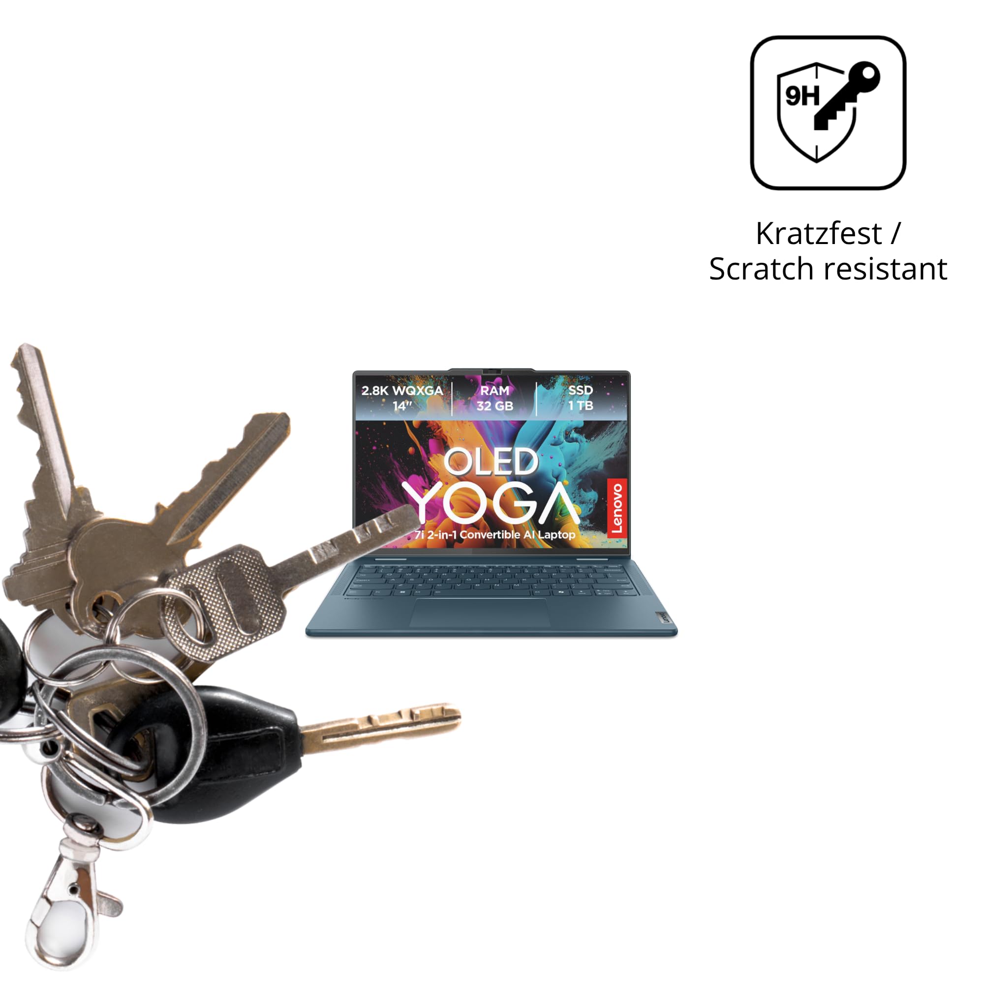 dipos 2x Pellicola 9H opaca per Lenovo Yoga 7i 2-in-1 Gen10 14 Zoll | Antiriflesso, non si rompe e non si scheggia, non è vero vetro, Anti-Shock, antigraffio, senza bolle, autoadesiva