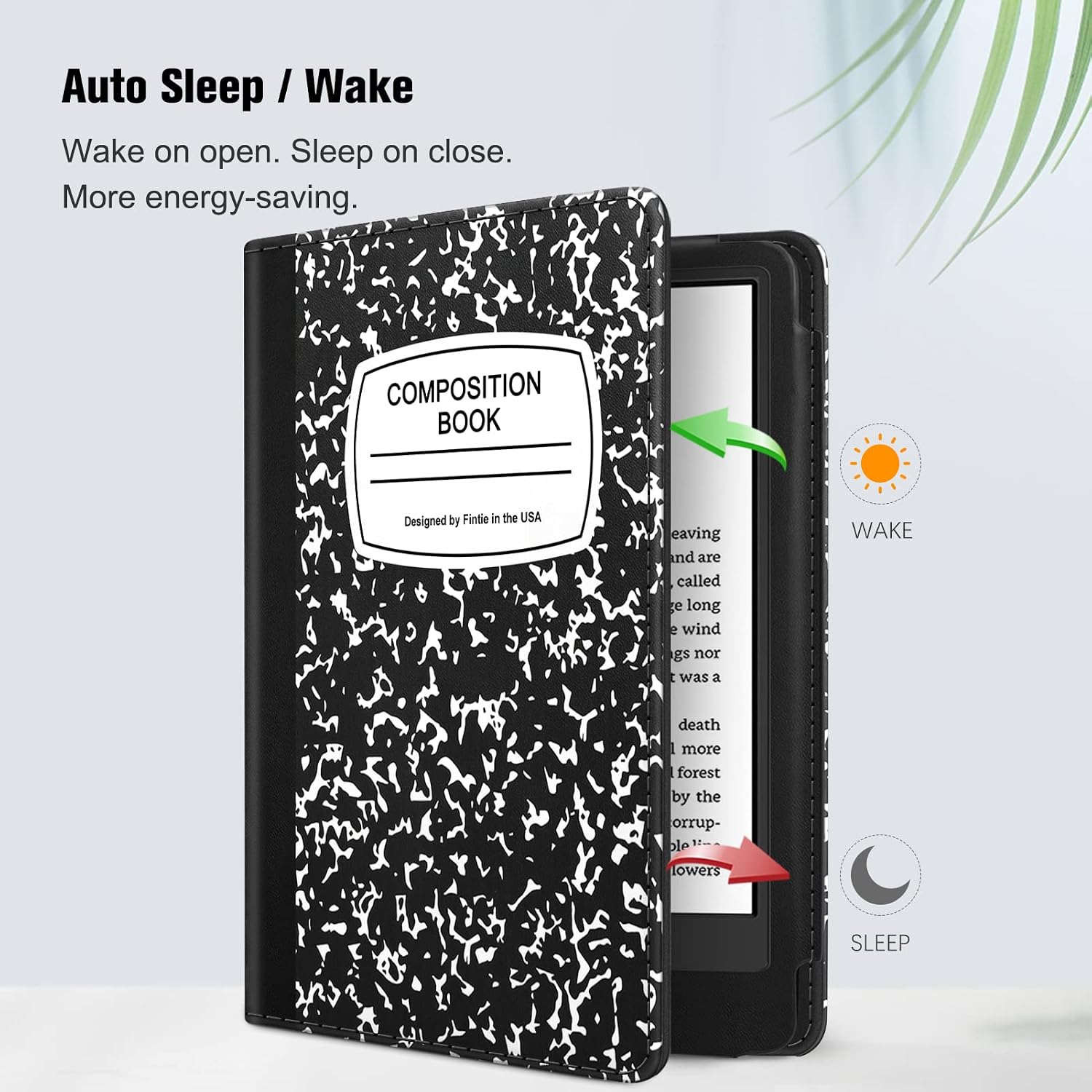 Fintie Case for 6" All-New Kindle 11th Generation 2024/2022 Release - Book Style Folio PU Leather Shockproof Cover Auto Sleep/Wake for Kindle 2024/2022 11th Generation e-Reader, Composition Book