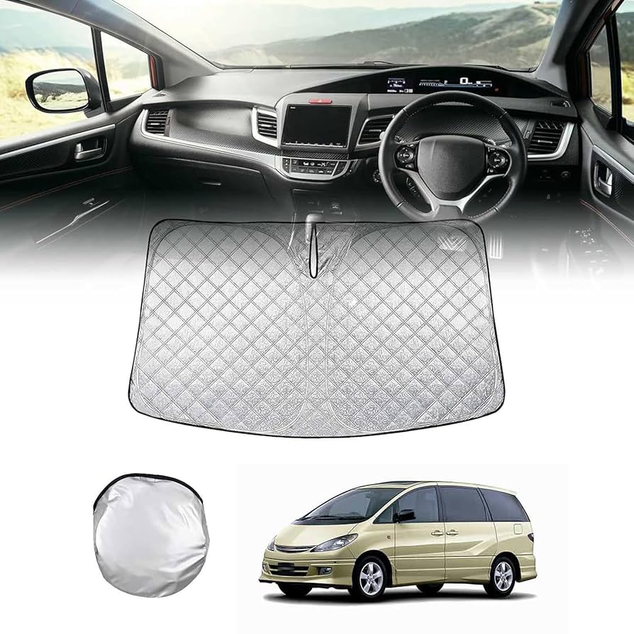 エスティマ　サンシェード トヨタ エスティマ サンシェード ロール式 車用 フロント 吸盤