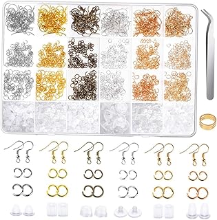 VILLCASE 1 Set Leather Kit Silver Stud Earrings Silver Suit Jump Rings Conectors Earrings Sets Jewelry Accessories Alloy Earring Ring DIY Earring Connector DIY Earring Making Set Hook up