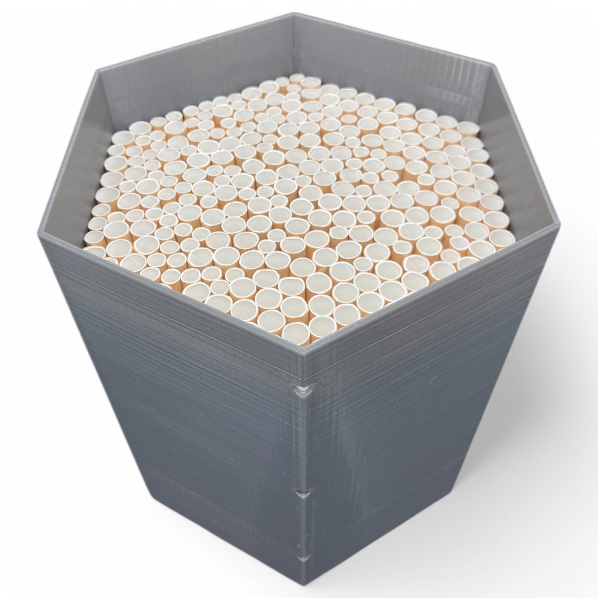 Abeja Silvestre para anidar – Totalmente Duradera y Resistente a la Intemperie – Hotel de Insectos con 300 Casquillos para Nido. Hotel de Abejas Silvestres para Amantes del jardín (Color Gris)