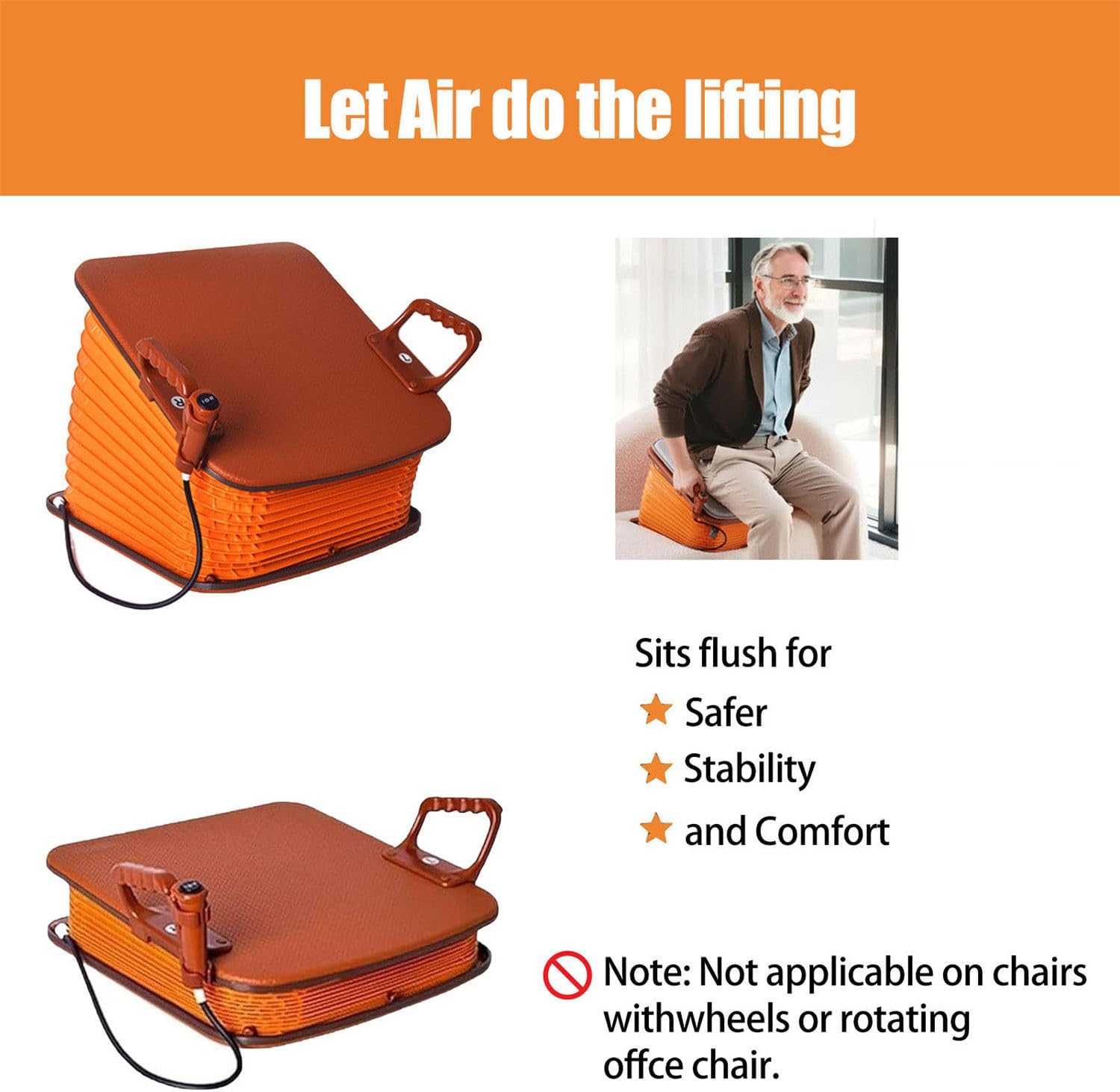 Portable Assist Cushion Lifting Seat,Powered Lifting Cushion,35° Seat Assist Lifting Cushion, Support Up to 100kg,Elderly Standing Aid, for Handicap and Disabled. Plug-inModel