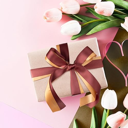 Miniatura 5 de Mlurcu Cinta naranja quemada de 1 pulgada de ancho, cinta de satén naranja, cinta de satén naranja de doble cara de colores sólidos surtidos para