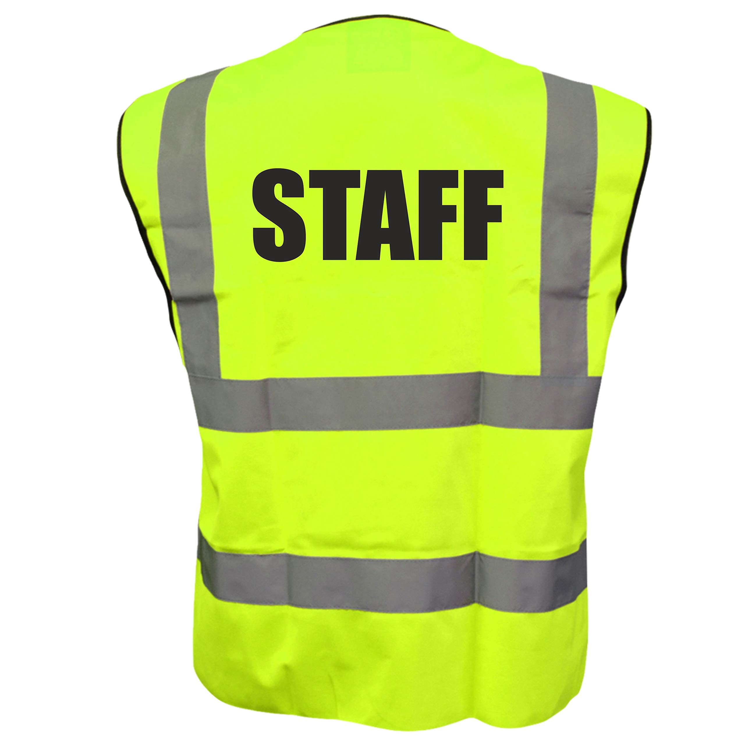 Brook Hi Vis Uk Unisex Yellow Staff Printed Hi Vis Vest/Waistcoat, Security Officer, Security Guard Bouncer, Doorman, Events, Xlarge