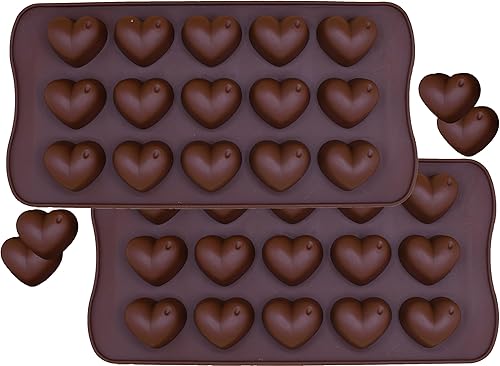 Miniatura 2 de Bandeja de silicona con forma de corazón de chocolate, molde de silicona para horno de chocolate, congelador, microondas, apto para lavavajillas,