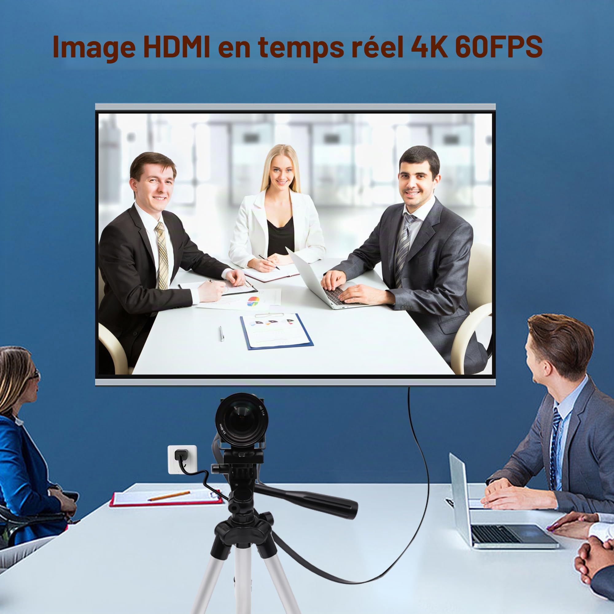 SVPRO Caméra HDMI USB 4K 60fps USB3.0 Webcam avec Objectif téléobjectif 5-50mm, caméra de Microscope Industriel à Zoom Optique 10X Webcam de Streaming H.264 pour Ordinateur, Moniteur, TV, projecteur