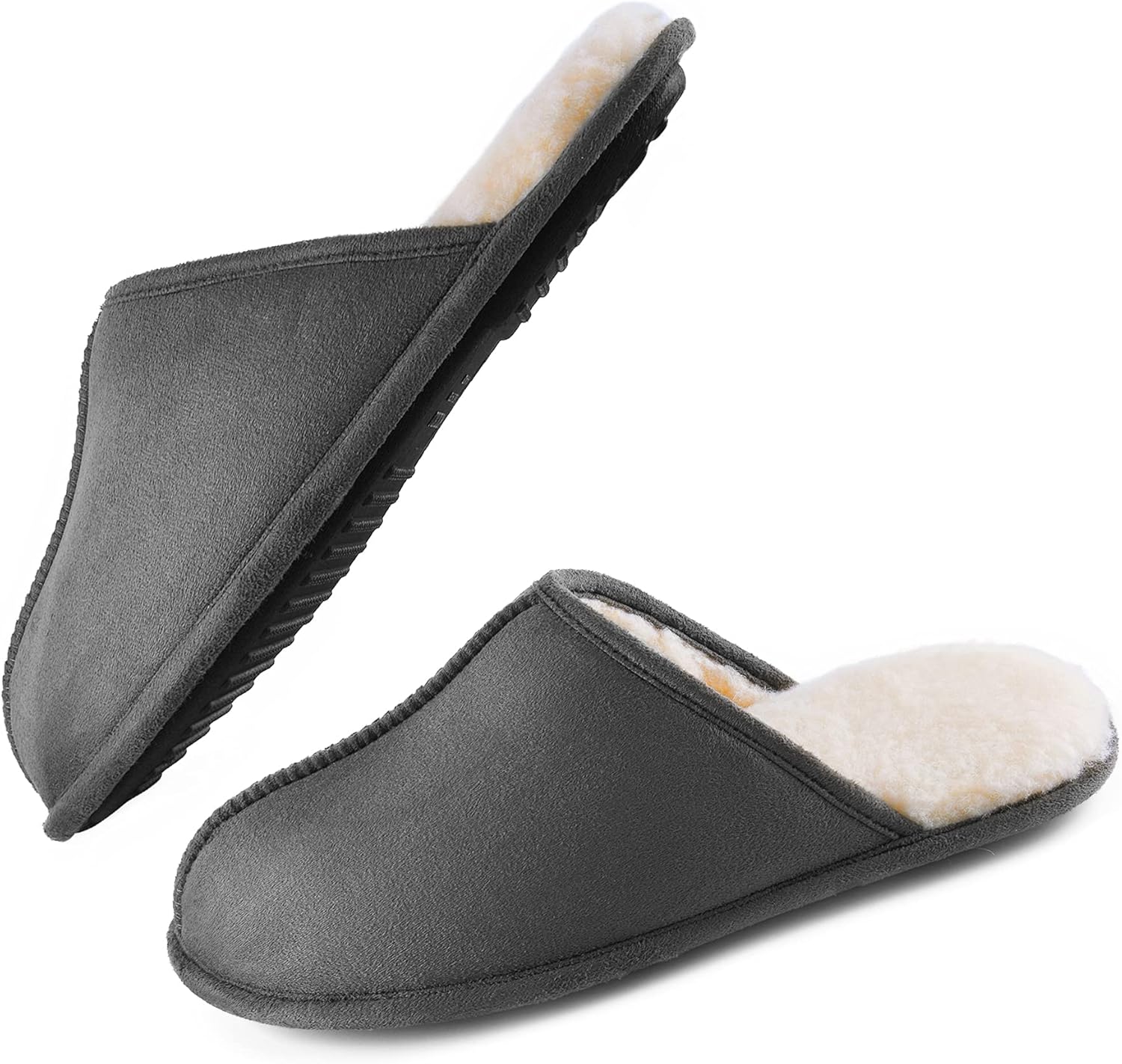 LORDFON Mens-Memory-Foam-Slip-On-House-Slippers Closed Toe Scuff Indoor Home Slipper for Men Comfy Cozy Soft Non-Slip Bedroom Slippers Houseshoes