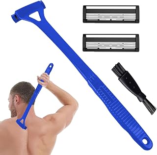 Maquinilla de afeitar de espalda para hombre, removedor de vello ergonómico para hombres, depilación de pecho y espalda, también para brazos, piernas y vientre, afeitadora corporal para hombres, 45 cm