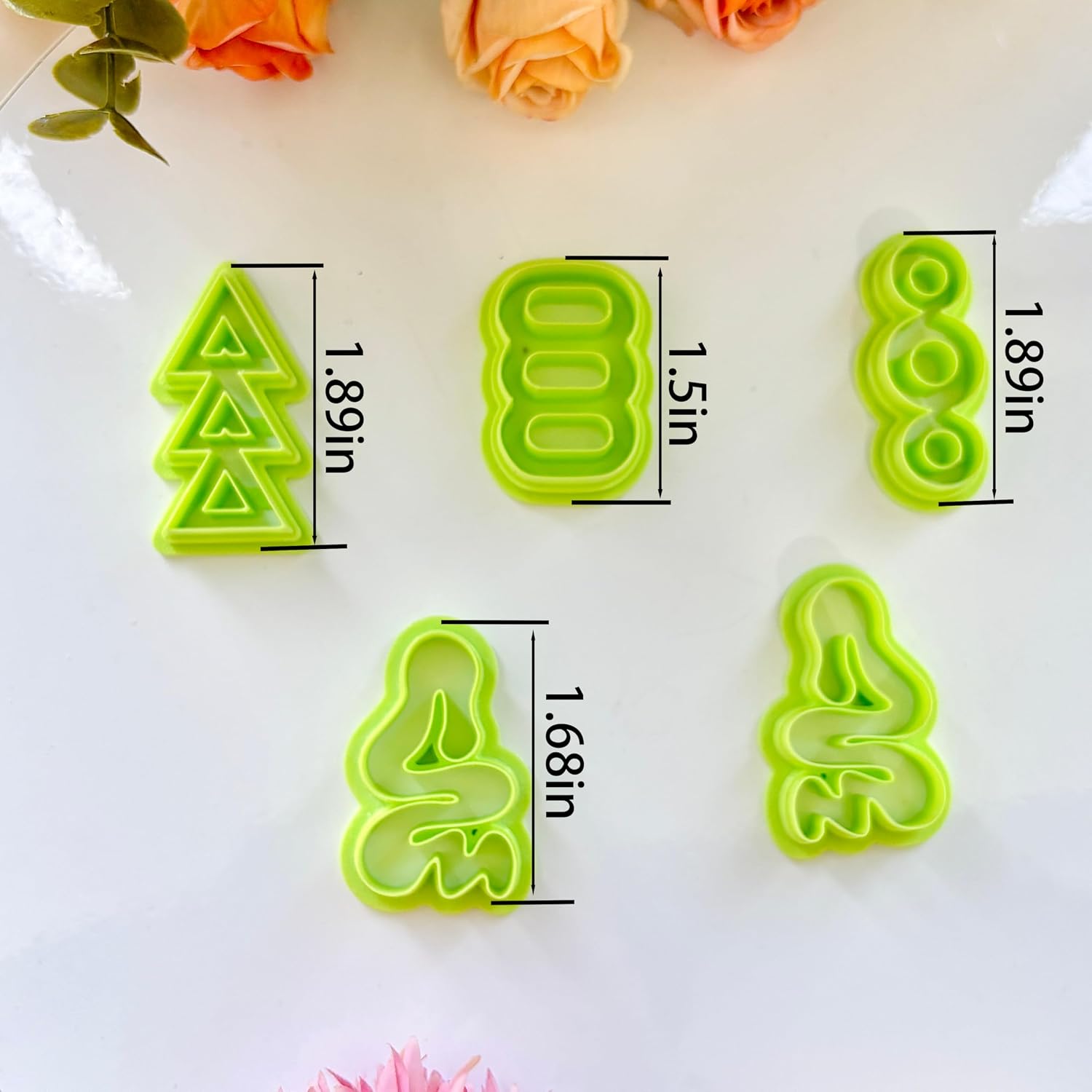 5pcs Organic Polymer Clay Cutter Sets, Basic Clay Cutters for Polymer Clay Jewelry, Clay Cutters for Earrings
