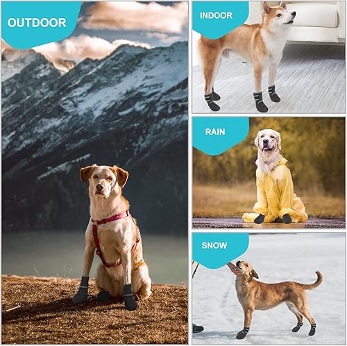 Miniatura 8 de EXPAWLORER Zapatos antideslizantes para perros, botines para perros para pavimento caliente, botas impermeables con protección contra el calor,