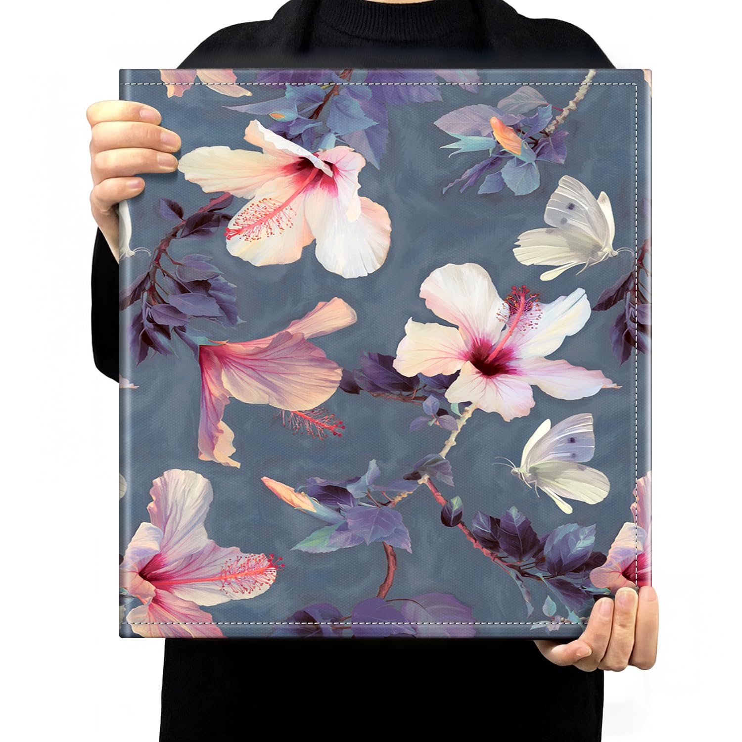 Fintie Photo Album 4x6 Photos - 600 Pockets Large Capacity Albums Book Cover for Family Wedding Anniversary Baby Vacation Pictures, Blooming Hibiscus