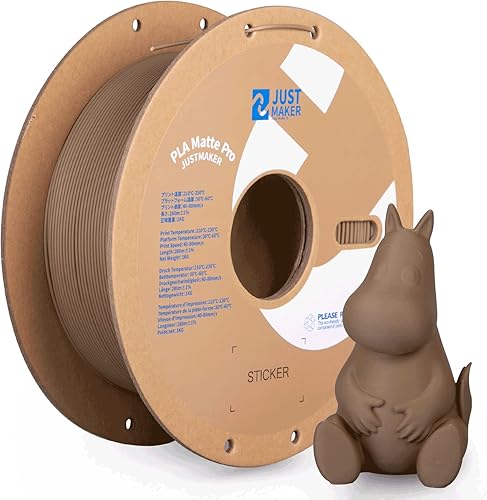 Filamento de impresora 3D PLA+ mate, carrete de cartón mejorado, precisión dimensional +-0.001 in, 0.069 in, 2.2 lbs, arcilla de malta