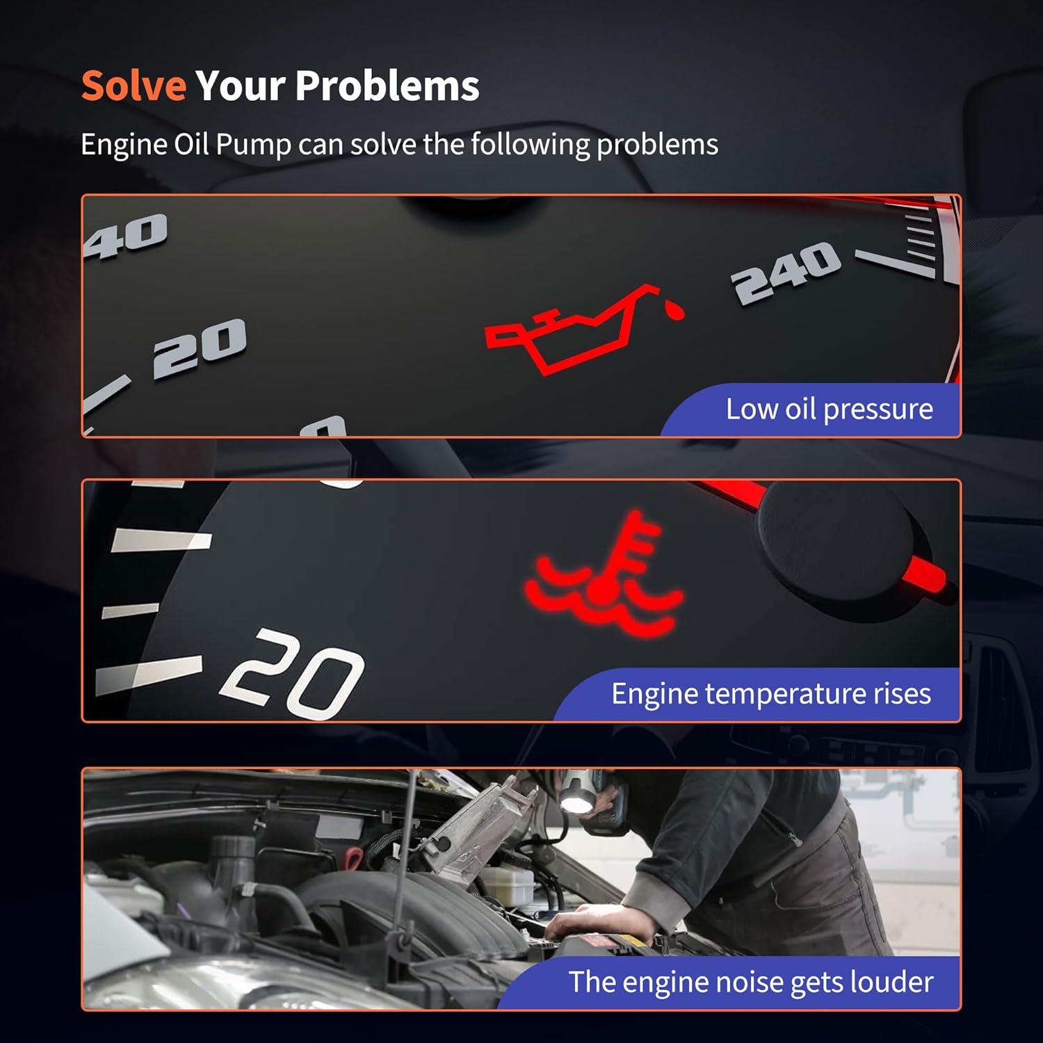 HiSport M349 Engine Oil Pump Compatible with Buick Chevrolet Pontiac Saturn 2.0L 2.2L 2.4L 2000-2017 DOHC Replace OP314 TCS46041 JV5068 12582069 12584621