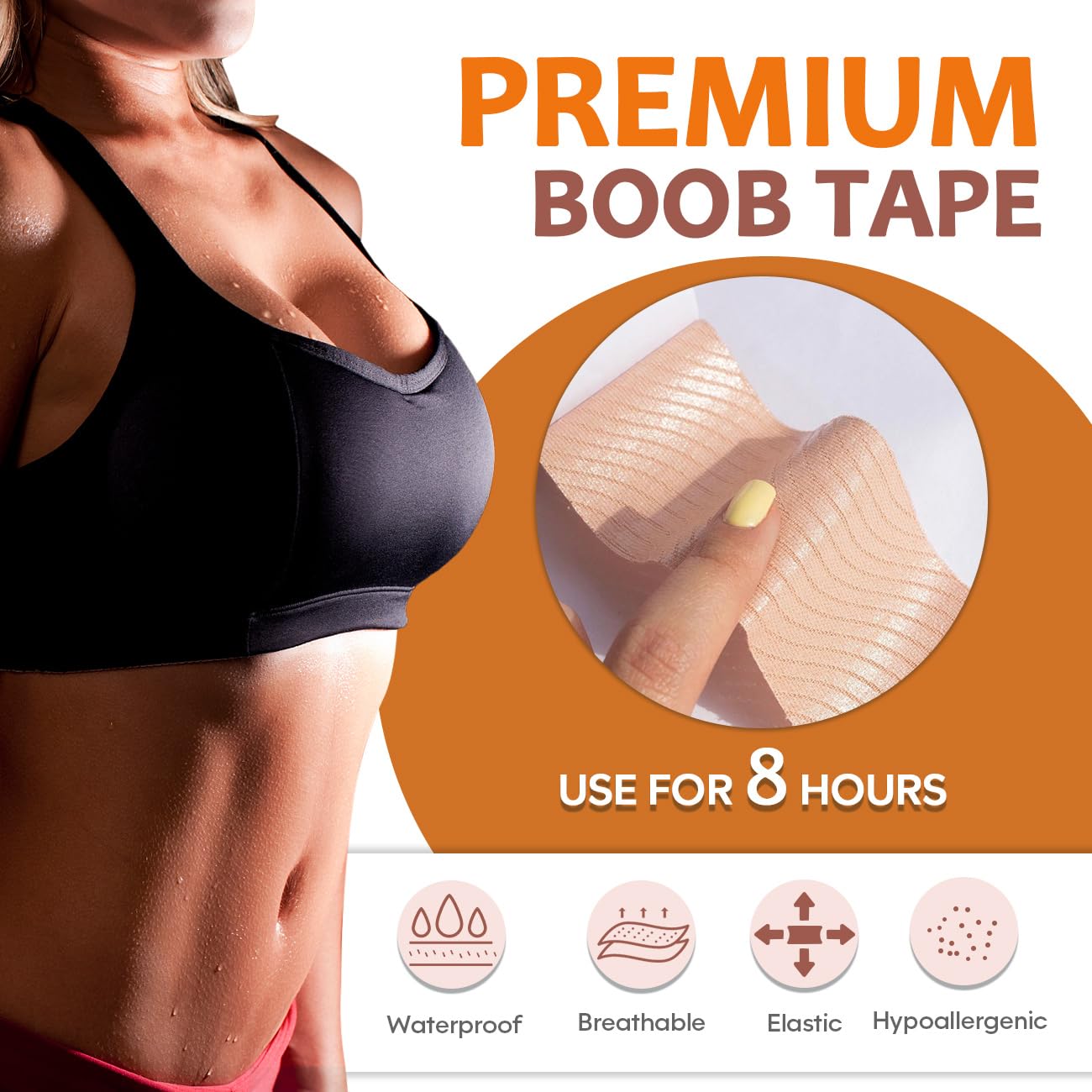 Reggiseno adesivo push up 2 paia, reggiseno senza spalline, riutilizzabile, pelle invisibile, autoadesivo, per abito da sera, abito da sposa, costume da bagno e schiena scoperta, multicolore, A