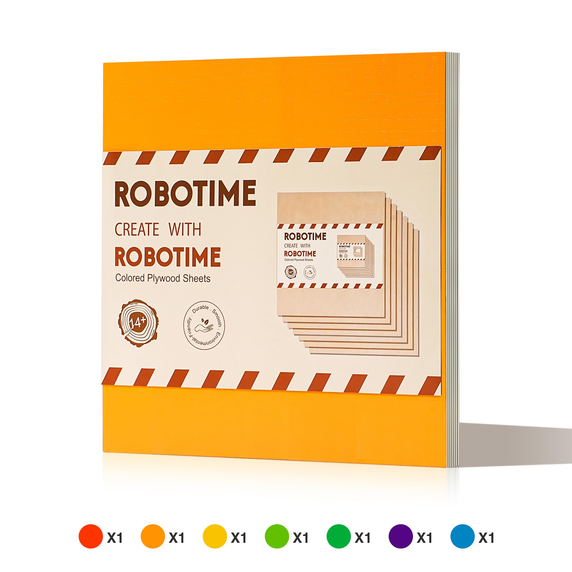 ROBOTIME Tablero Madera Contrachapada 3mm 7 Hojas 30×30cm 6 Piezas Nogal Tablero de Madera a Medida Para Bricolaje,Pirograbado Corte por Laser CNC Router Modelado